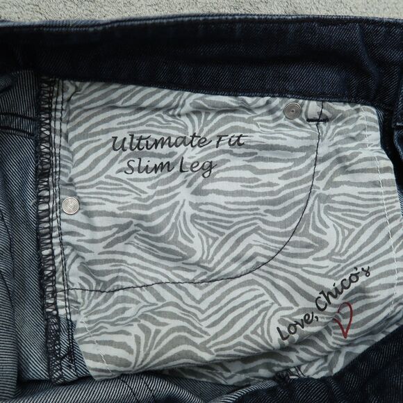 Chico's Platinum Jeans Women's Size 0.5 US-6 Mid-Rise Straight Denim 31" Inseam - Picture 10 of 16